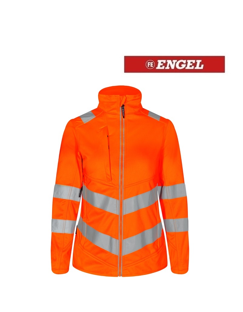 Engel Workwear - Arbeitskleidung für Profis FE1156.10 Orange - Damen Warnschutz Softshelljacke EN 20471 Kl. 2, Orange