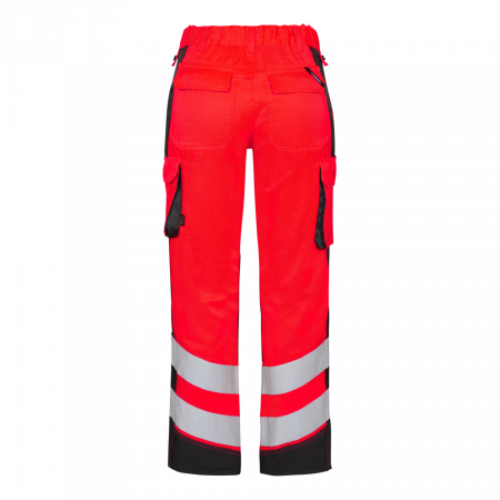 Engel Workwear - Arbeitskleidung für Profis FE2543.4720.S.K Damen Warnschutz - Hose, EN 20741 Klass 2,Rot mit Schwarz