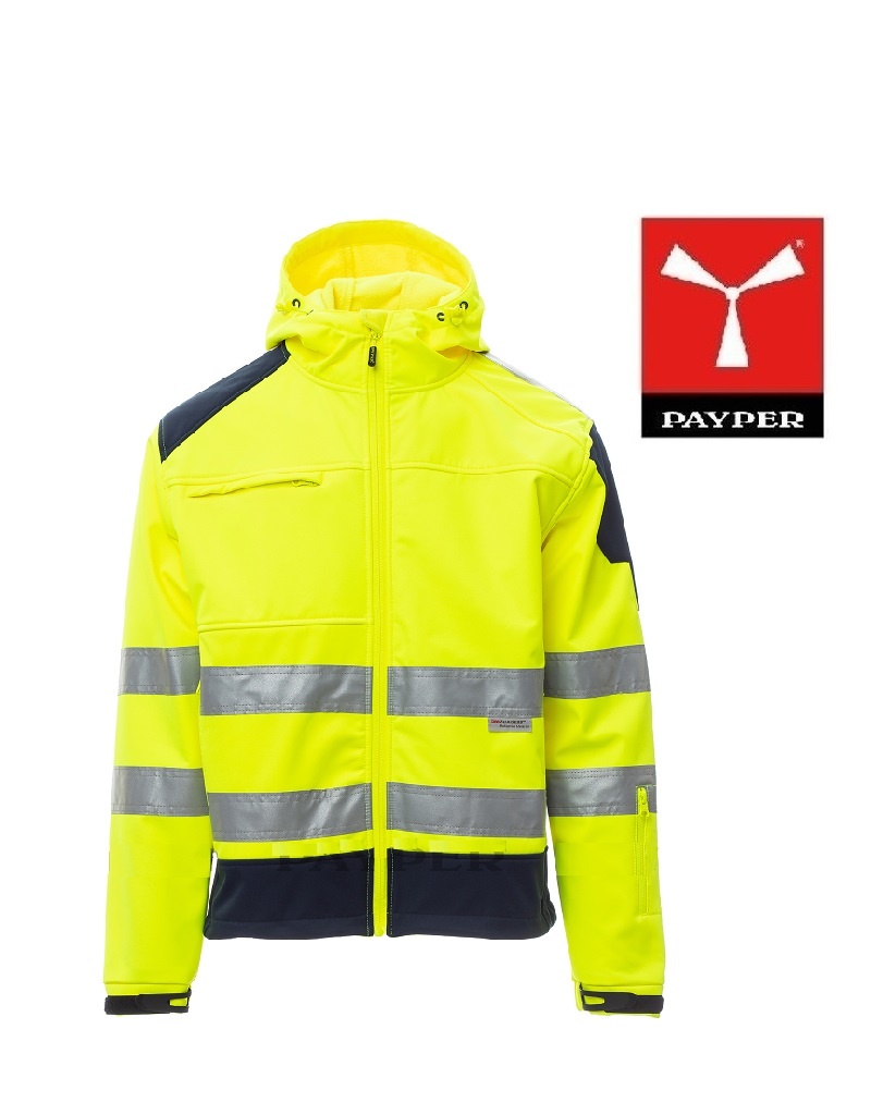 Payper  Shine 2.0 gelb - Herren-Warnschutz-Fleecejacke mit 3 M Streifen  von Payper