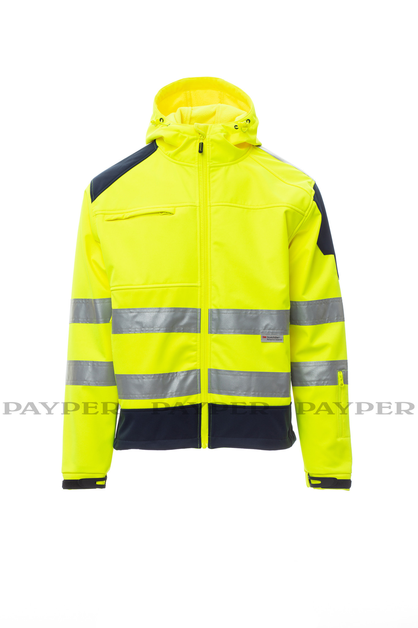 Payper  Shine 2.0 gelb - Herren-Warnschutz-Fleecejacke mit 3 M Streifen  von Payper