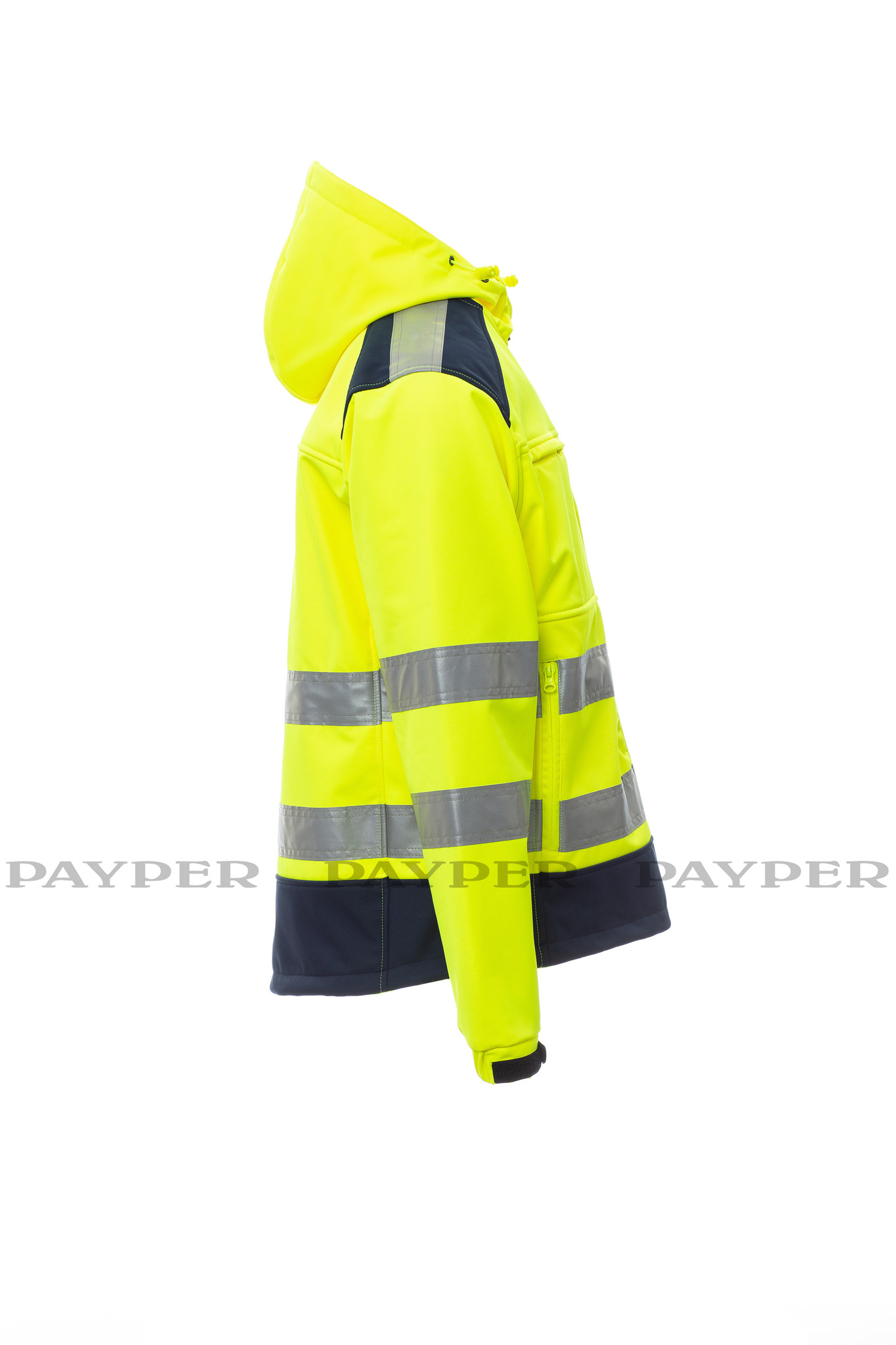 Payper  Shine 2.0 gelb - Herren-Warnschutz-Fleecejacke mit 3 M Streifen  von Payper