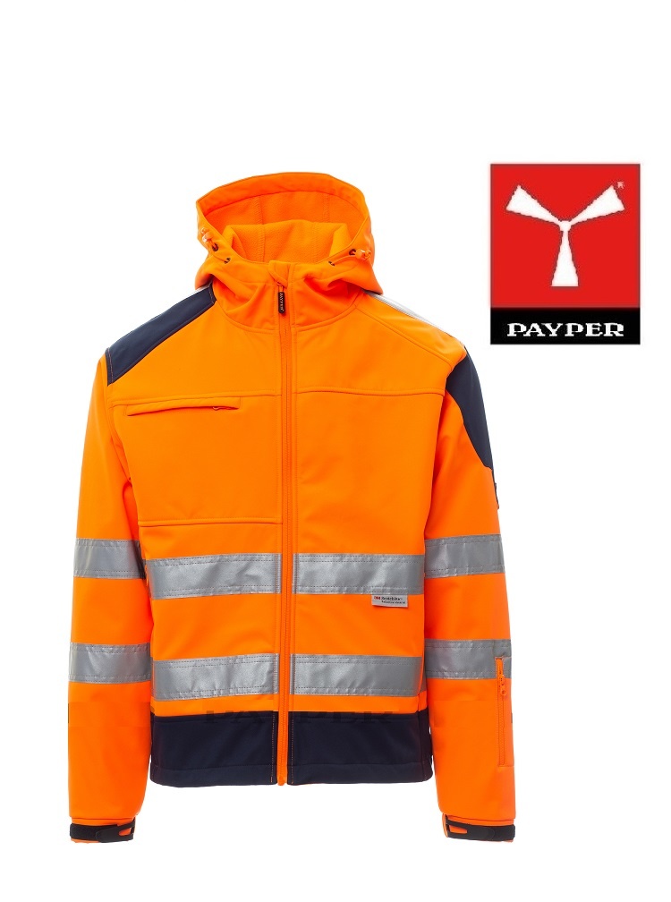 Payper  Shine 2.0 orange - Herren-Warnschutz-Fleecejacke mit 3 M Streifen  von Payper