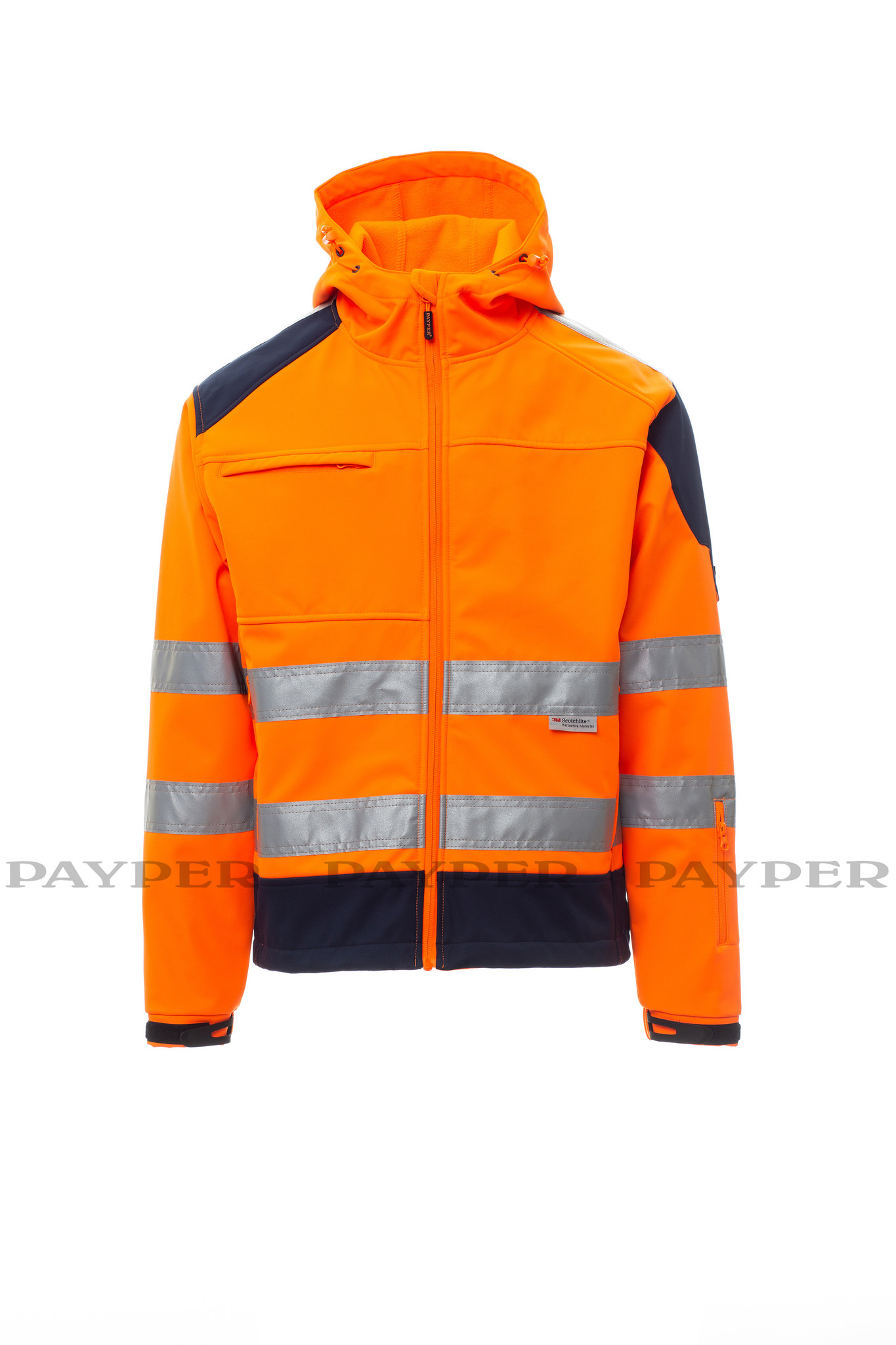 Payper  Shine 2.0 orange - Herren-Warnschutz-Fleecejacke mit 3 M Streifen  von Payper