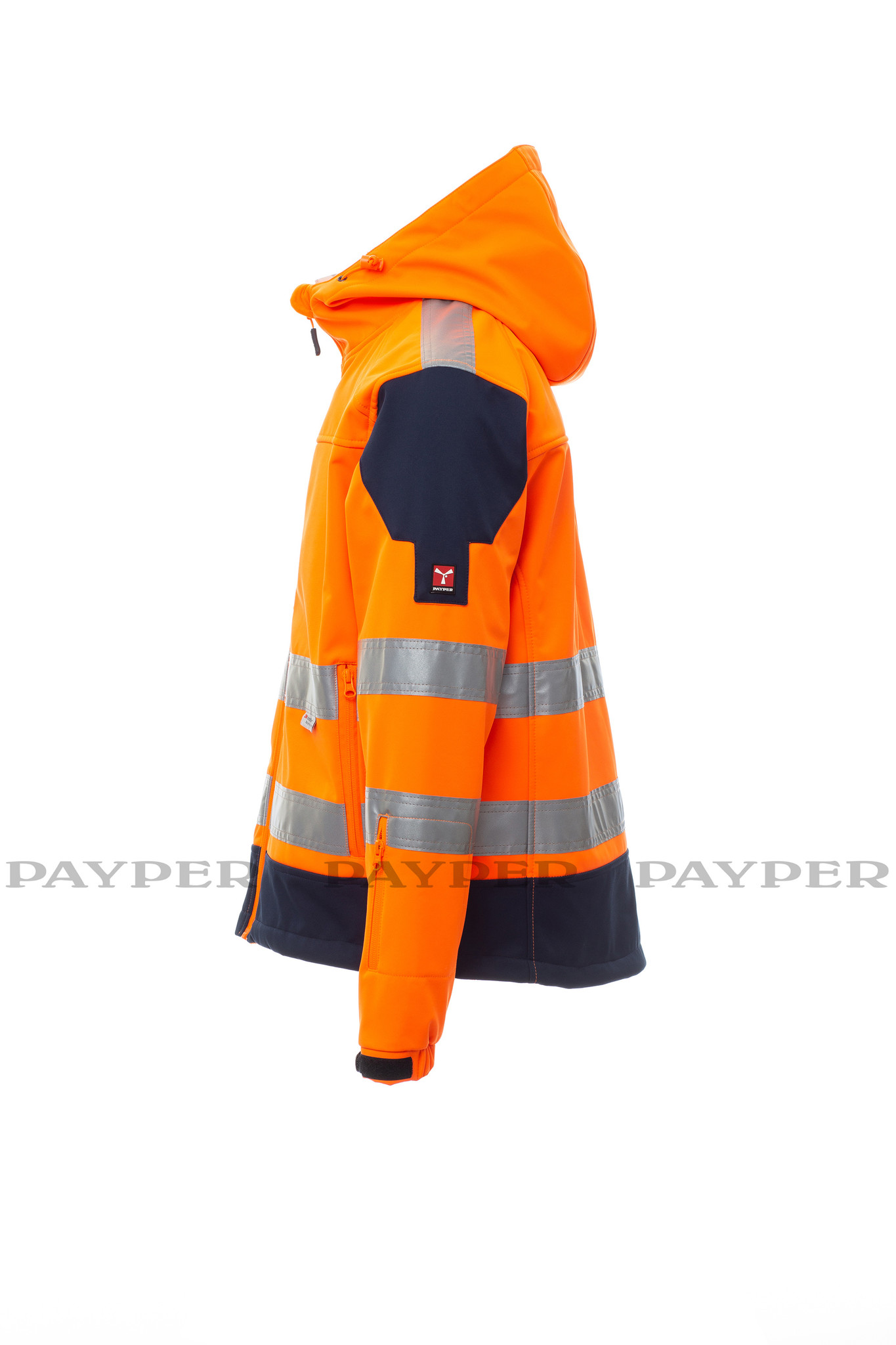 Payper  Shine 2.0 orange - Herren-Warnschutz-Fleecejacke mit 3 M Streifen  von Payper