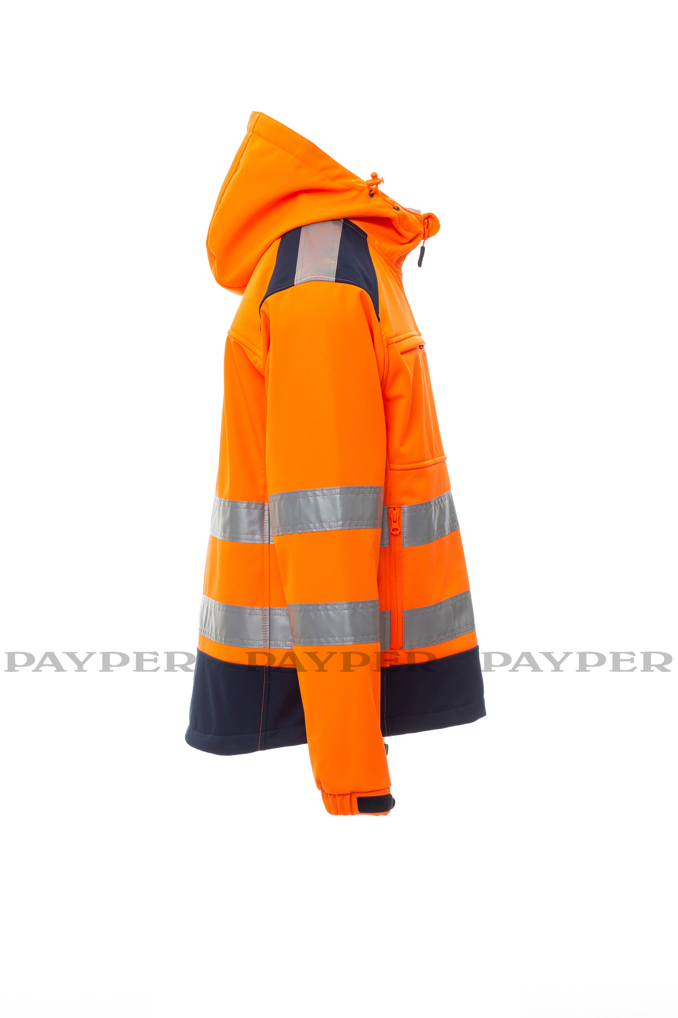 Payper  Shine 2.0 orange - Herren-Warnschutz-Fleecejacke mit 3 M Streifen  von Payper