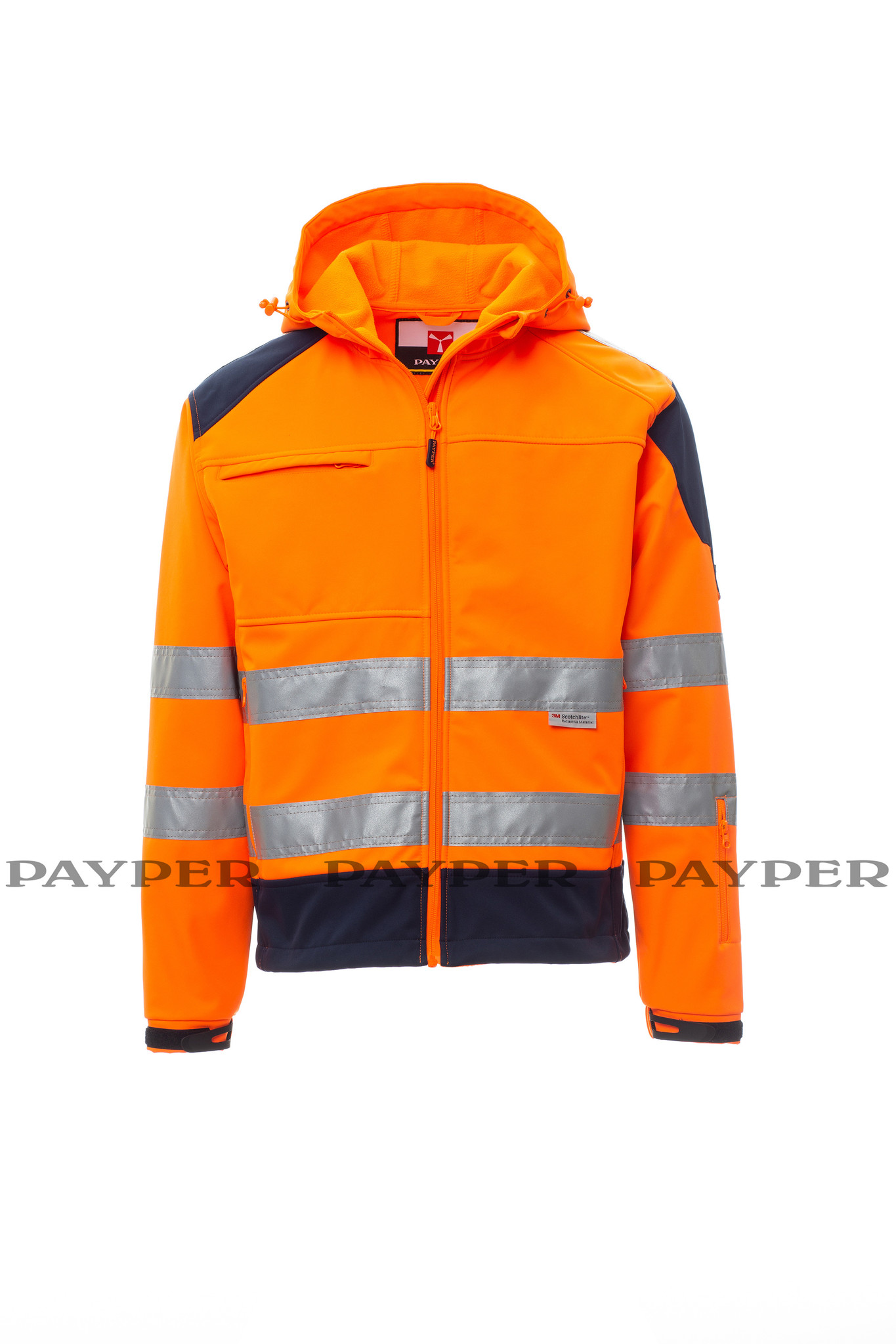 Payper  Shine 2.0 orange - Herren-Warnschutz-Fleecejacke mit 3 M Streifen  von Payper