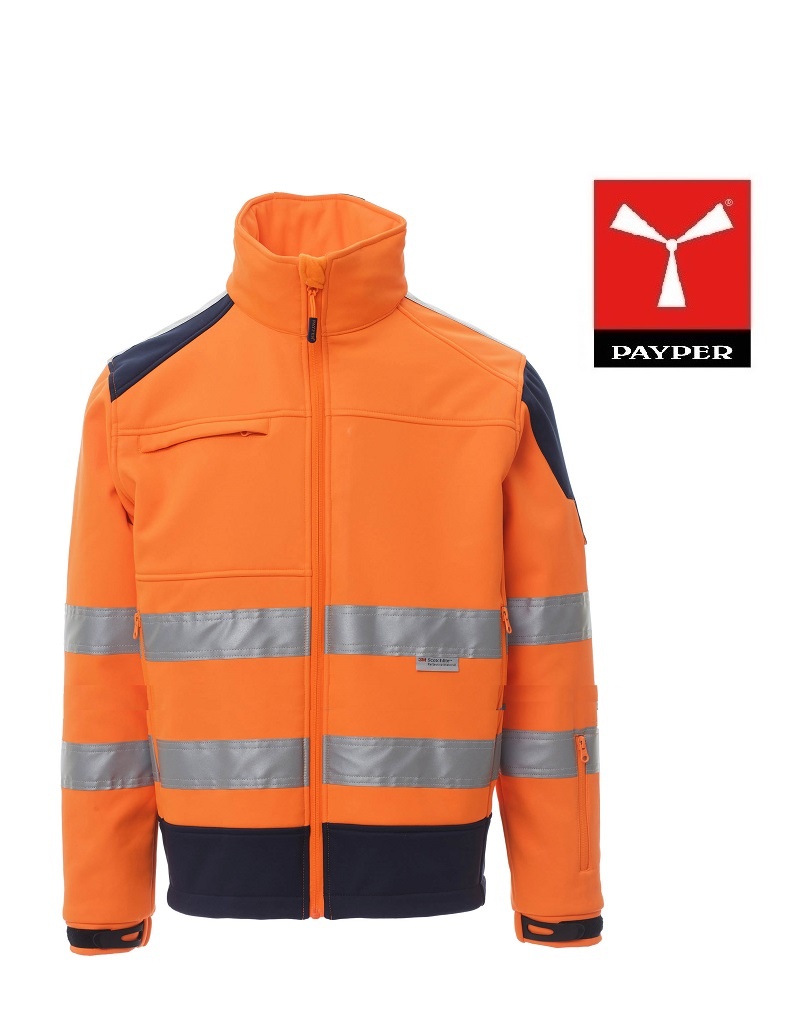 Payper Screenorange - Herren-Warnschutz-Fleecejacke mit 3 M Streifen  von Payper