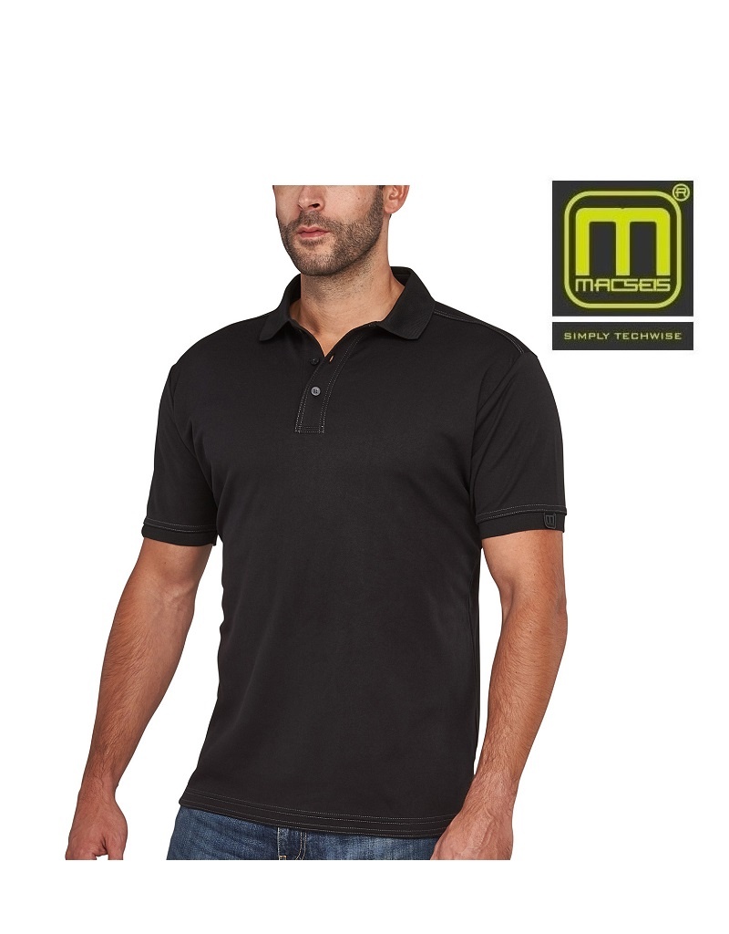 Macseis MWW400001 black.AV - SIGNATURE POWERDRY POLO SHIRT MALE MACBLACK/MACGREY