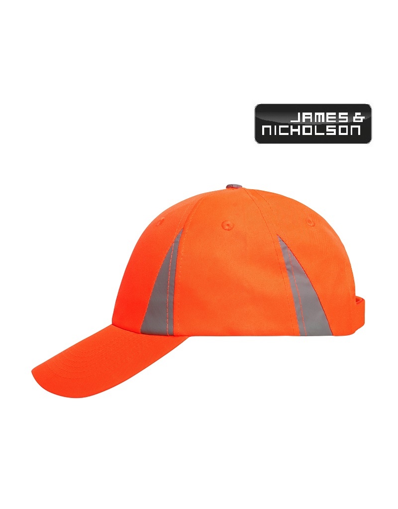 James Nicholson MB6225 neon-orange  - 6 Panel Cap mit reflektierenden Elementen