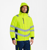 Engel Workwear - Arbeitskleidung für Profis FE1247.38165.S., Fluoreszierende, wind- und wasserabweisende Safety Pilotjacke, EN 20741 Klasse 3,  Gelb-Blau