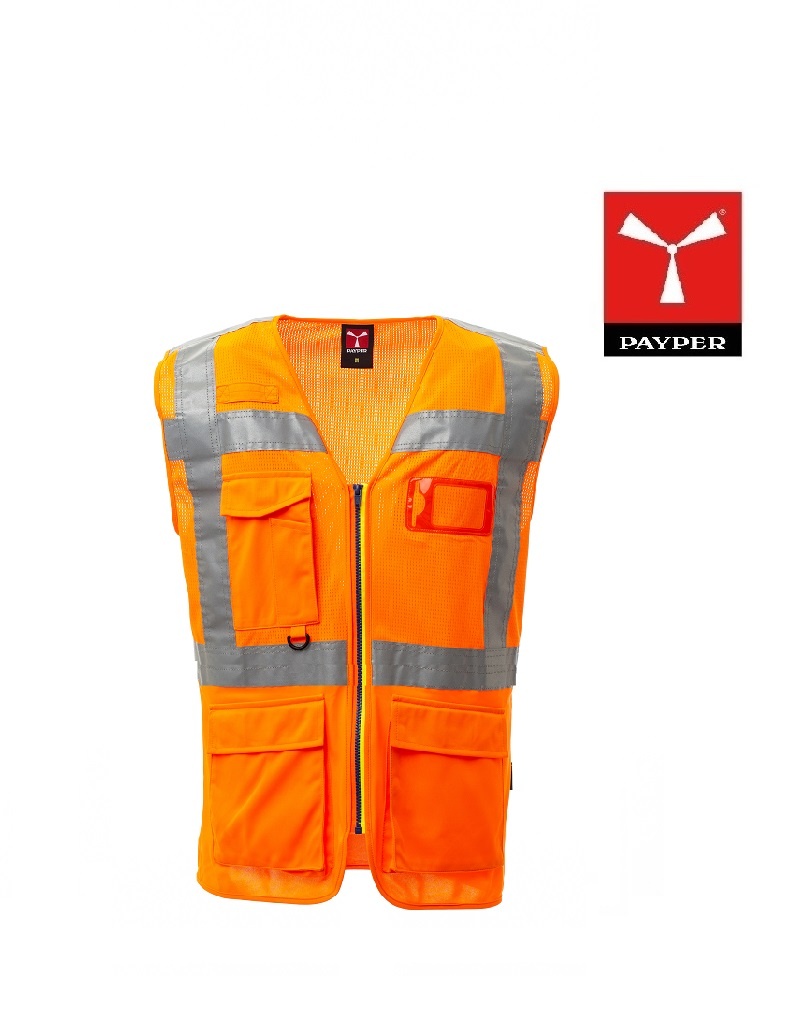 Pioneer v1010250u-m Warnweste für Vermessungsingenieure mit hoher  Sichtbarkeit, orange, Unisex, m