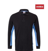 Velilla Kleider 105514 schwarz skyblau - Poloshirt, Zweifarbig, Langarm, BW und Polyester, Knopfverschluss vorne von Velilla