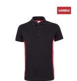 Velilla Kleider 105504 schwarz rot -  Poloshirt, Zweifarbig, BW und Polyester, Knopfverschluss vorne. Gerippte Bündchen und Kragen.