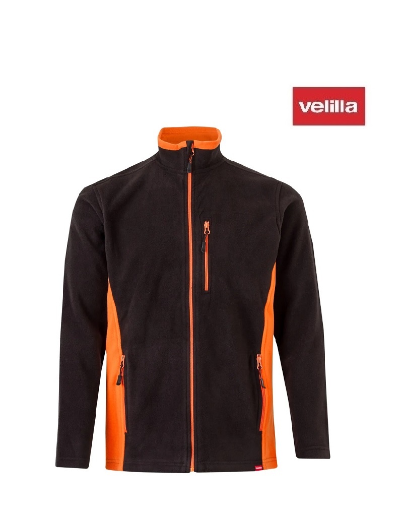 Velilla Kleider 201504 schwarz orange - Arbeits-POLAR Fleecejacke von Velilla