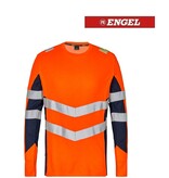 Engel Workwear - Arbeitskleidung für Profis FE9545.10165.s.K - T-Shirt Langarm, EN 20471 Kl. 2, Orange mit navy von ENGEL