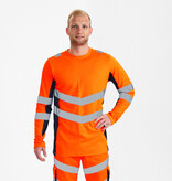 Engel Workwear - Arbeitskleidung für Profis FE9545.10165.s.K - T-Shirt Langarm, EN 20471 Kl. 2, Orange mit navy von ENGEL