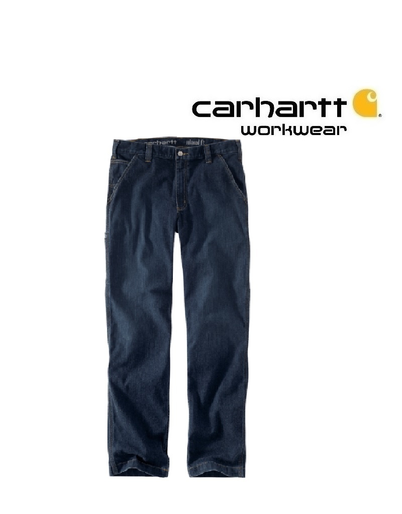 Carhartt Kleider 102808.498  - Arbeitshose  - Strapazierfähig Rugged flex, Jeans, Mit Mettertasche, Blau
