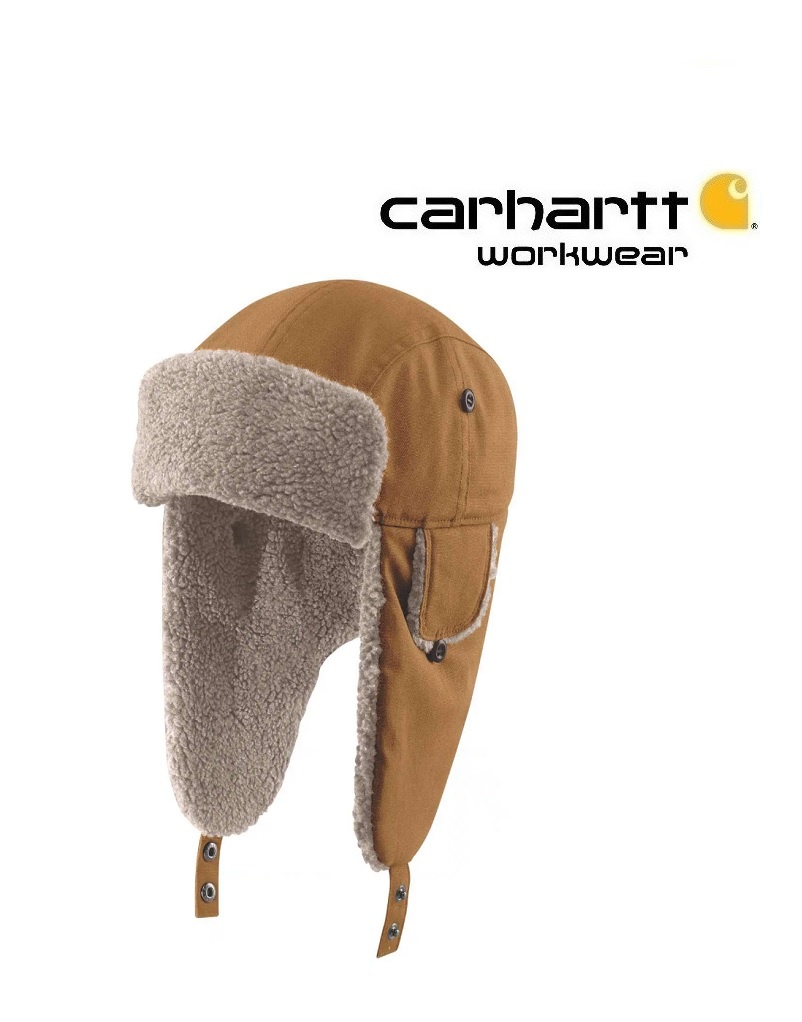 Carhartt Kleider 105052.211 Winter Kappe, brown RAIN DEFENDER™ CANVAS TRAPPER HAT von Carhartt