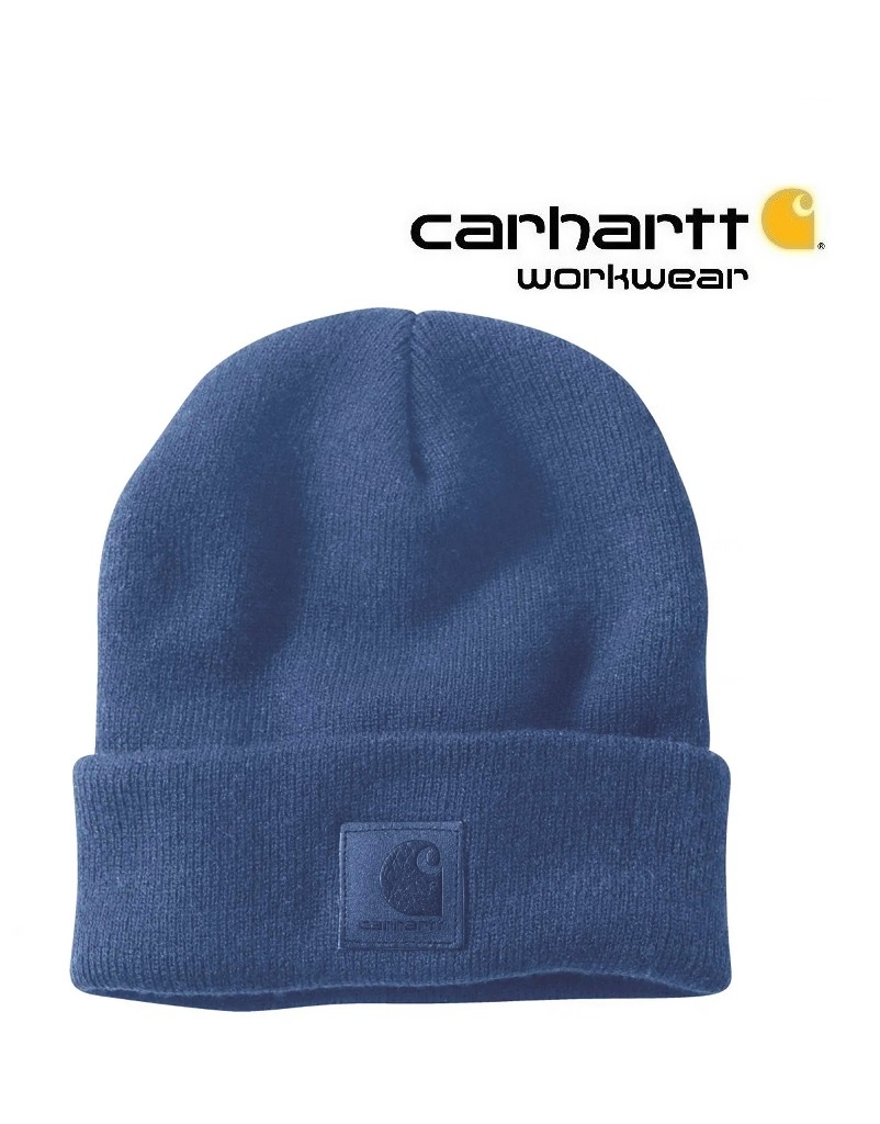 Carhartt Kleider 101070.H750 Winter Beanie, Rippstrick, Blau von Carhartt