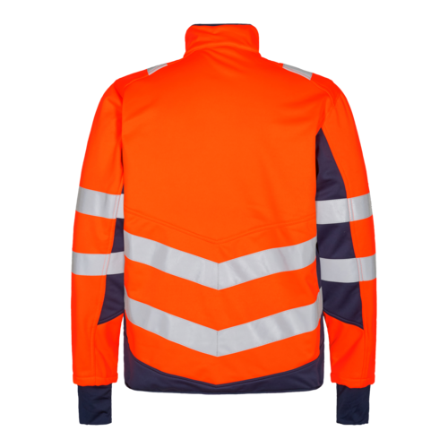 Engel Workwear - Arbeitskleidung für Profis FE1158.10165.S.K - Safety Softshelljacke, EN20741, Klasse 2, Orange mit Blau (ink)