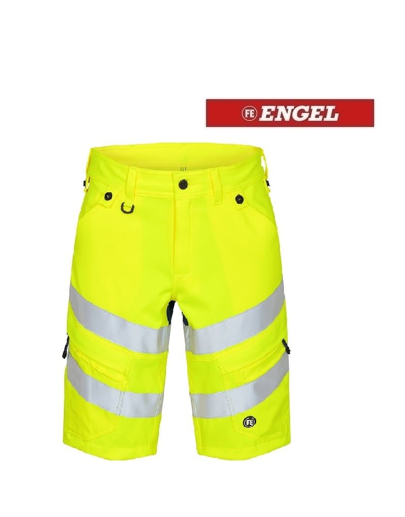 Engel Workwear - Arbeitskleidung für Profis FE6546.38165.S - Warnschutzhose kurz,  gelb/blue ink