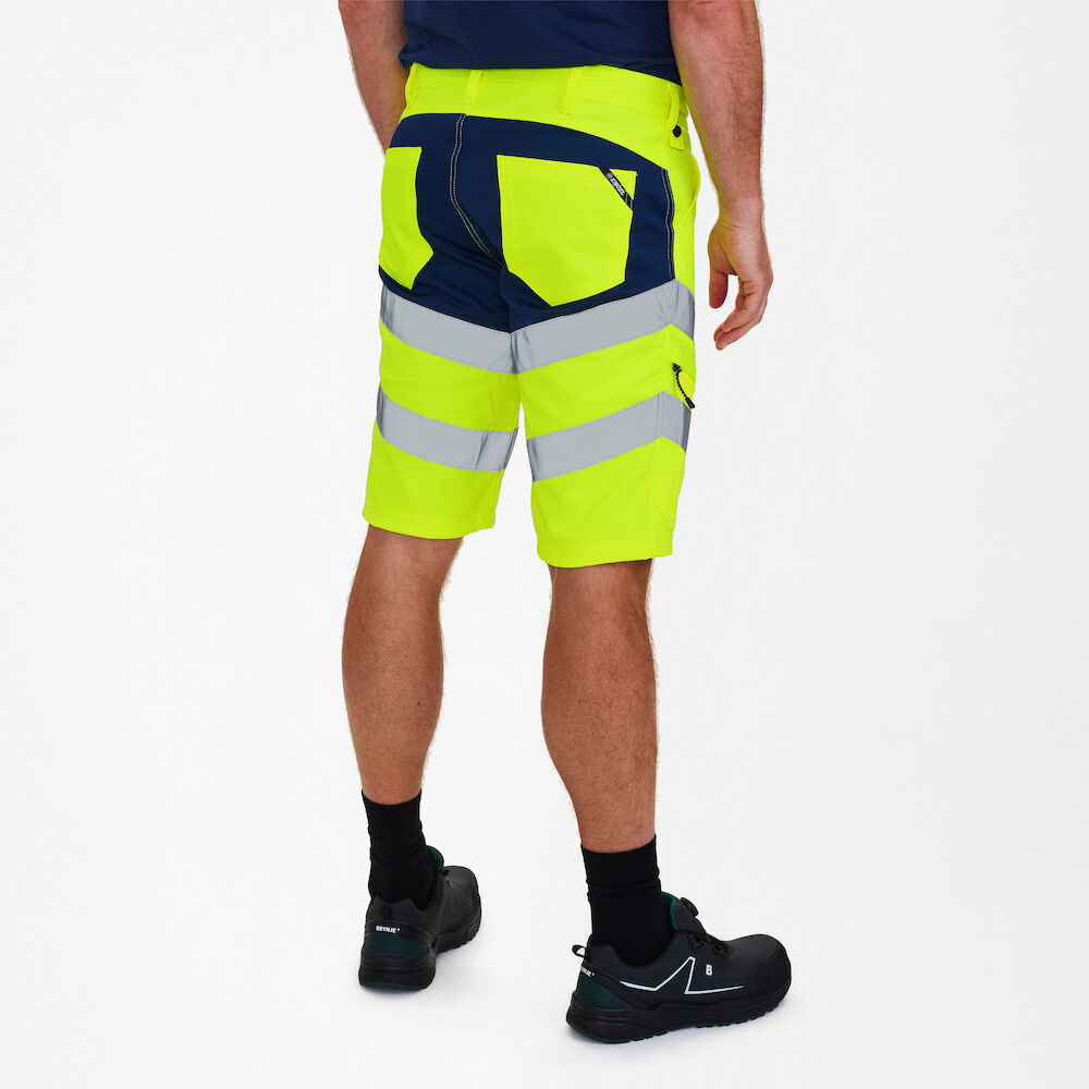 Engel Workwear - Arbeitskleidung für Profis FE6546.38165.S - Warnschutzhose kurz,  gelb/blue ink