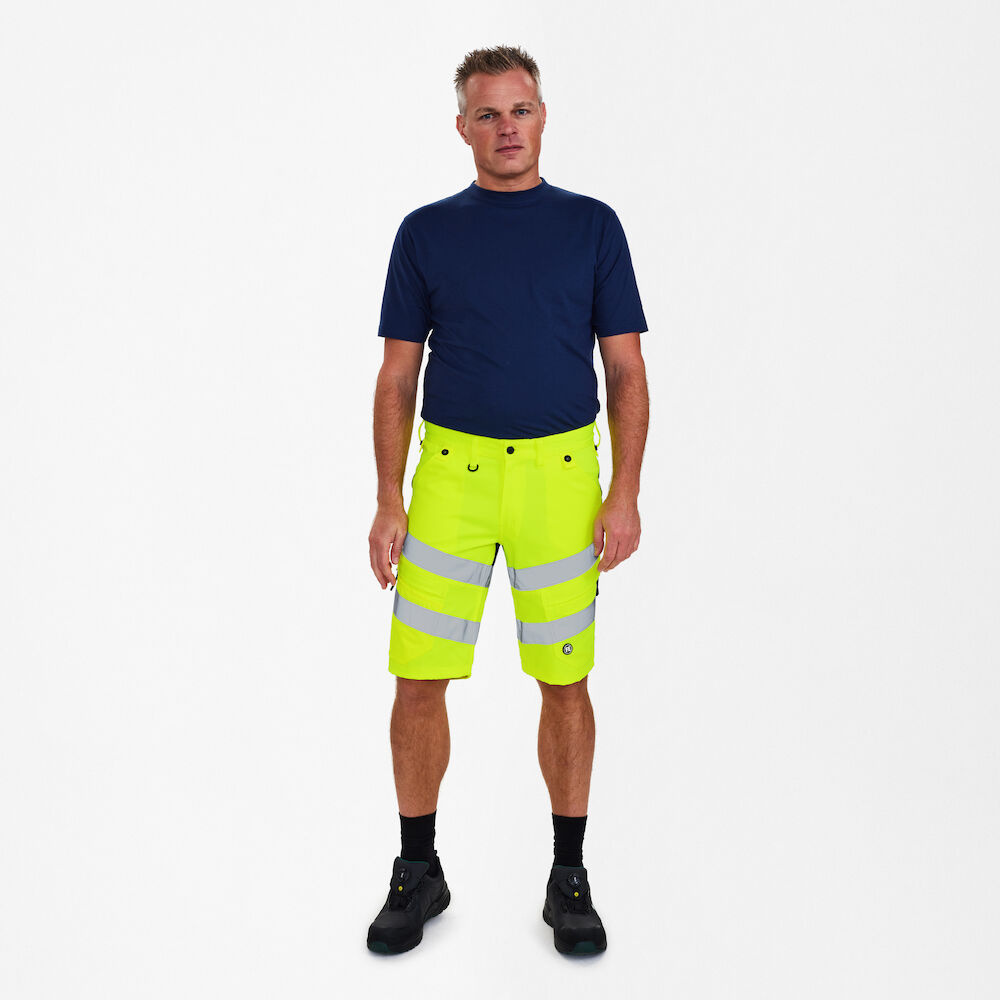 Engel Workwear - Arbeitskleidung für Profis FE6546.38165.S - Warnschutzhose kurz,  gelb/blue ink