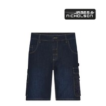 James Nicholson JN871 blue - Daiber -  Workwear Stretch-Bermuda-Jeans
