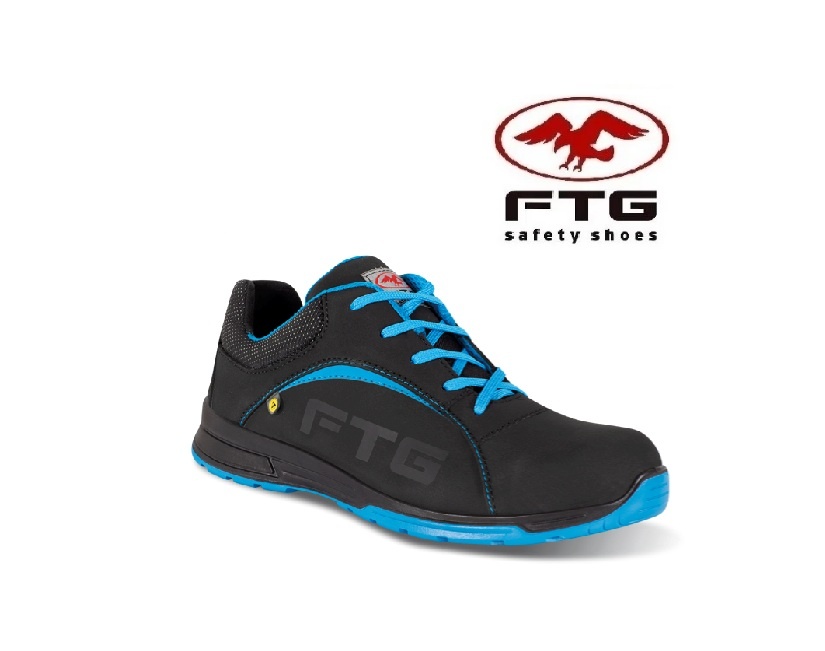 FTG FTG, Sicherheitsschuh aus Nubuk und Textil, schwarz blau, S3S