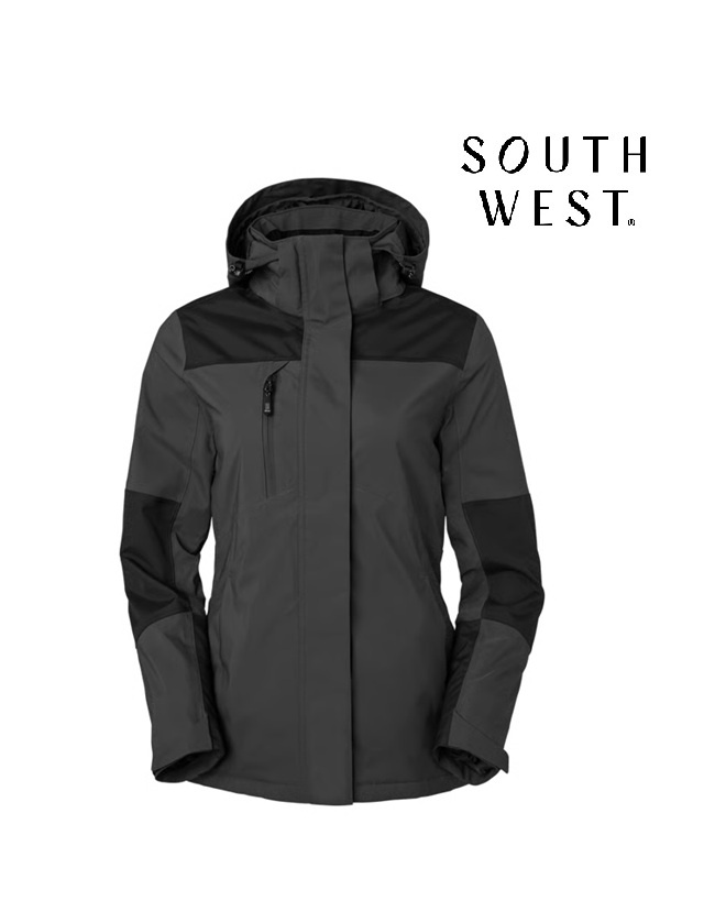 South West 1000370 Dunkelgrau Damen Wattierte, wind- und wasserabweisende Jacke von South West
