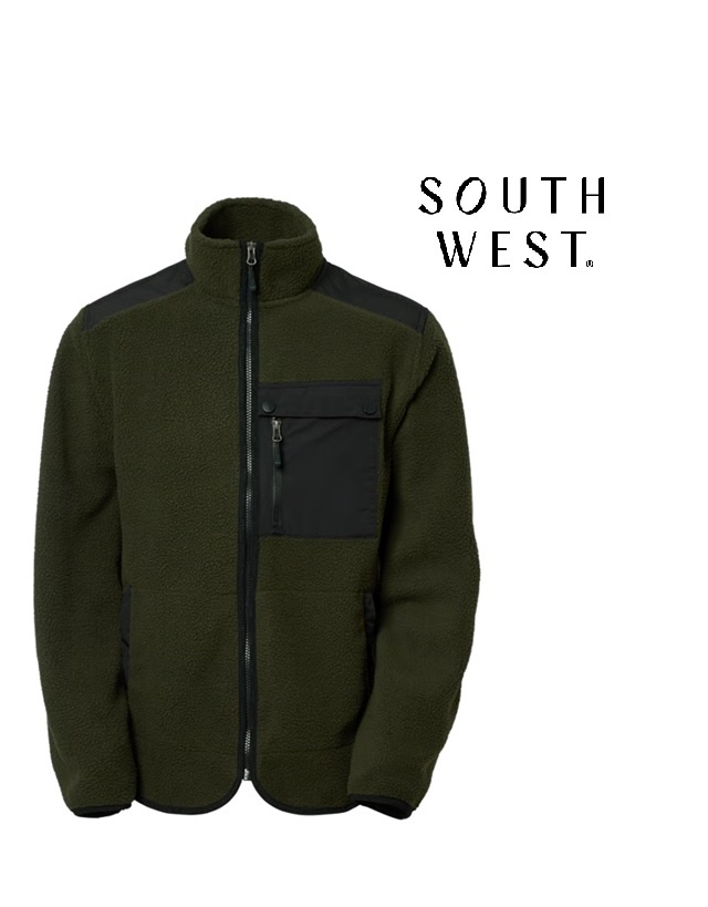 South West 1000332 dark olive  Herren-Sherpa-Fleece Jacke mit Verstärkungen South West
