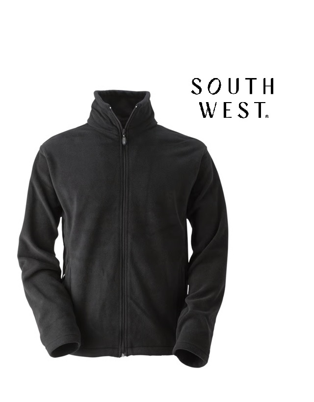 South West 1000326 Black Herren Fleecejacke, Fleecejacke mit Kordelzug unten und zwei  Vordertaschen South West