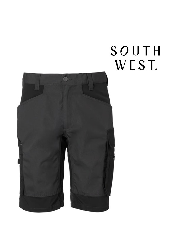 South West 1000383 Dark Grey  - Herren - Kurze Arbeitshose Carter Shorts, Stretch von South West