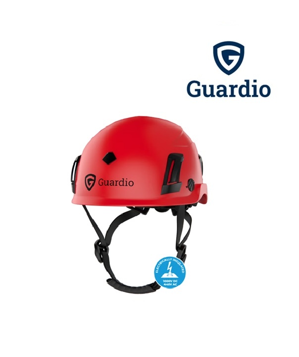 Guardio 210793 Rot - Elektrisch isolierter Schutzhelm mit MIPS und twICEme