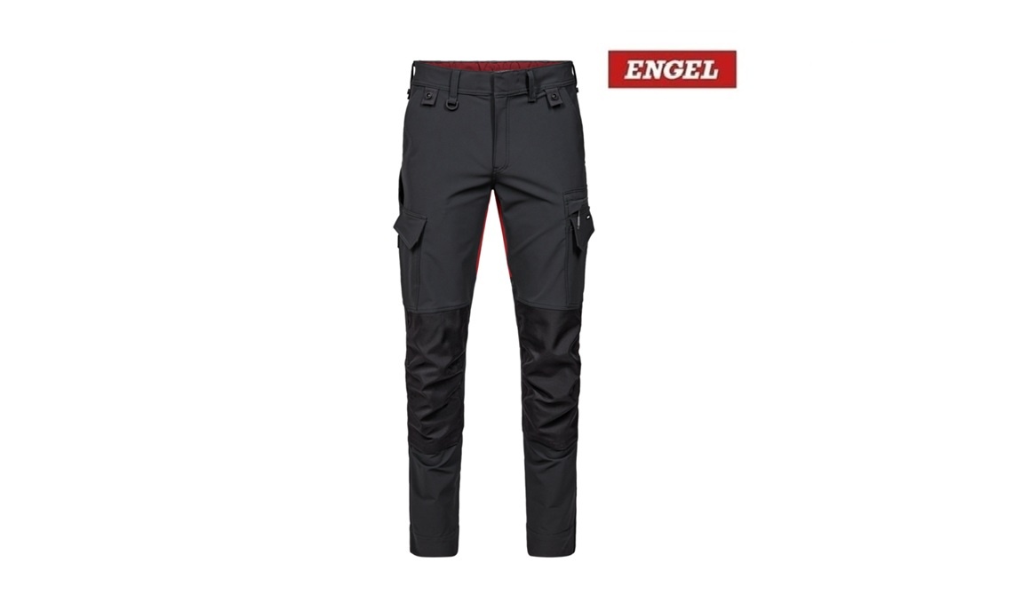 Engel Workwear - Arbeitskleidung für Profis FE2337.7921- Engel, Entire Arbeitshose mit Stretch, Anthracite Grey / Flame