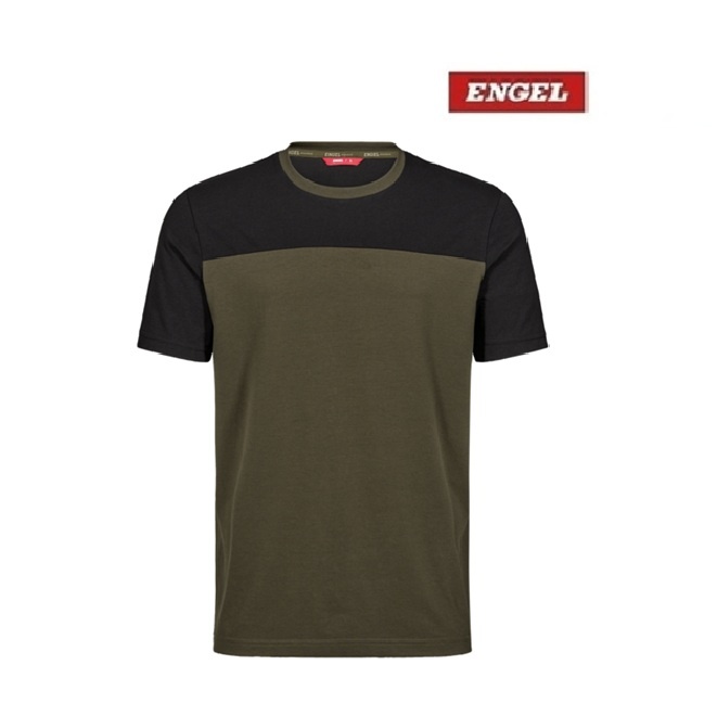 Engel Workwear - Arbeitskleidung für Profis FE9329.5320 - Engel, Entire T-Shirt - Forest Green / Schwarz