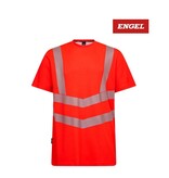 Engel Workwear - Arbeitskleidung für Profis FE9554.47.S - Engel, Warnschutz T-shirt Kurzarm, EN 20471 Kl. 2, 55% Viskose (BAMBUS) 45% Polyester Rot