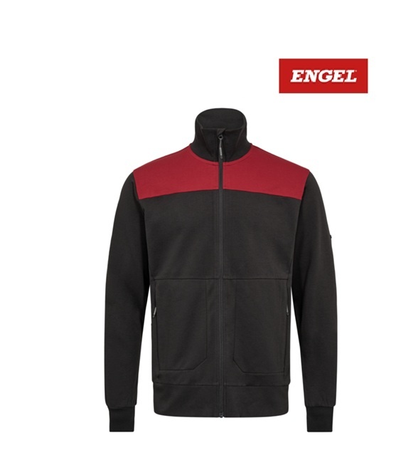 Engel Workwear - Arbeitskleidung für Profis FE8328.7921 - Entire Herren Entire Sweatcardigan mit Kragen, Anthracite Grey / Flame