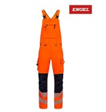 Engel Workwear - Arbeitskleidung für Profis FE3345.10165 - Safety Latzhosen mit 4-Wege-Stretch, Hi-vis Orange/ Blue Ink