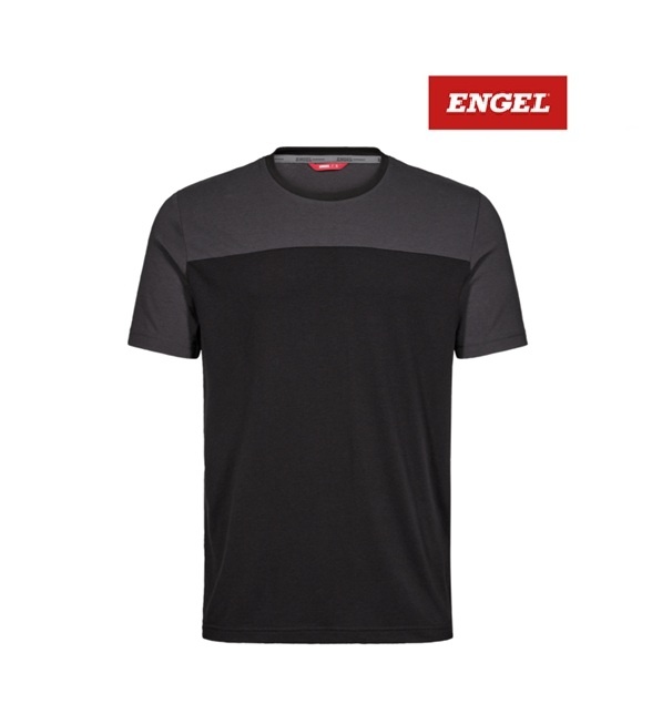 Engel Workwear - Arbeitskleidung für Profis FE9329.2079 - Engel, Entire T-Shirt - Schwarz/Anthrazit Grau