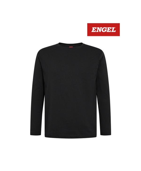 Engel Workwear - Arbeitskleidung für Profis FE9065.20.S -Engel, Standard Baumwolle T-shirt langarm, Schwarz