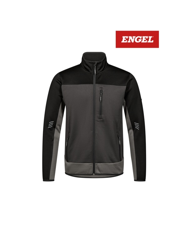 Engel Workwear - Arbeitskleidung für Profis FE8327.7920 -Engel, Entire HERREN Midlayer-Cardigan, grau schwarz