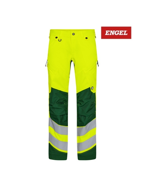 Engel Workwear - Arbeitskleidung für Profis FE2544.381.S.K -Engel, Hose, EN 20741 Klass 2, superstretch, gelb-grün