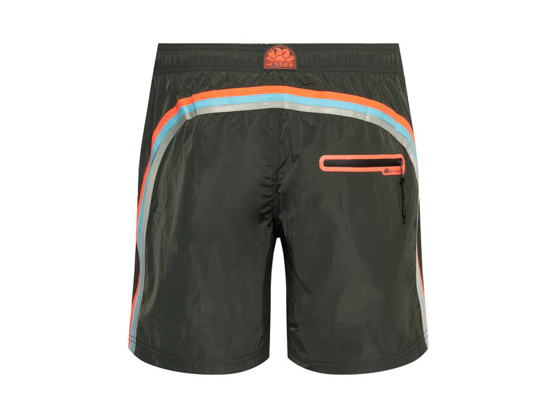 Gewoon nood bleek M552 14"Mid Length Swim Shorts with Rainbow Logo - Best of Beachwear