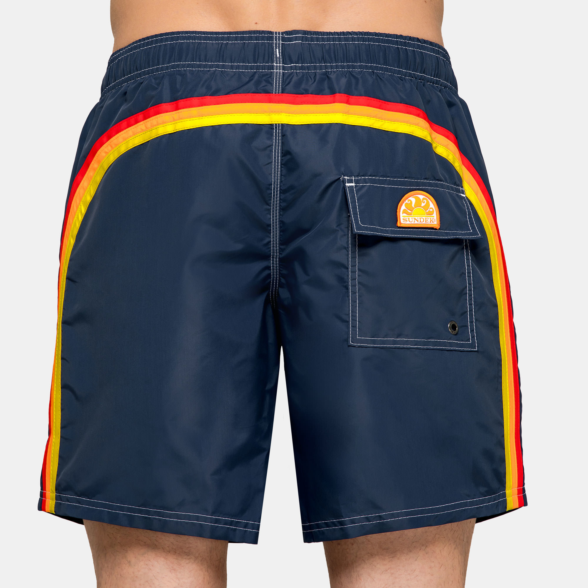 Arriba Disciplina Oceanía M505 Long Length Swim Shorts with Rainbow Logo - Best of Beachwear