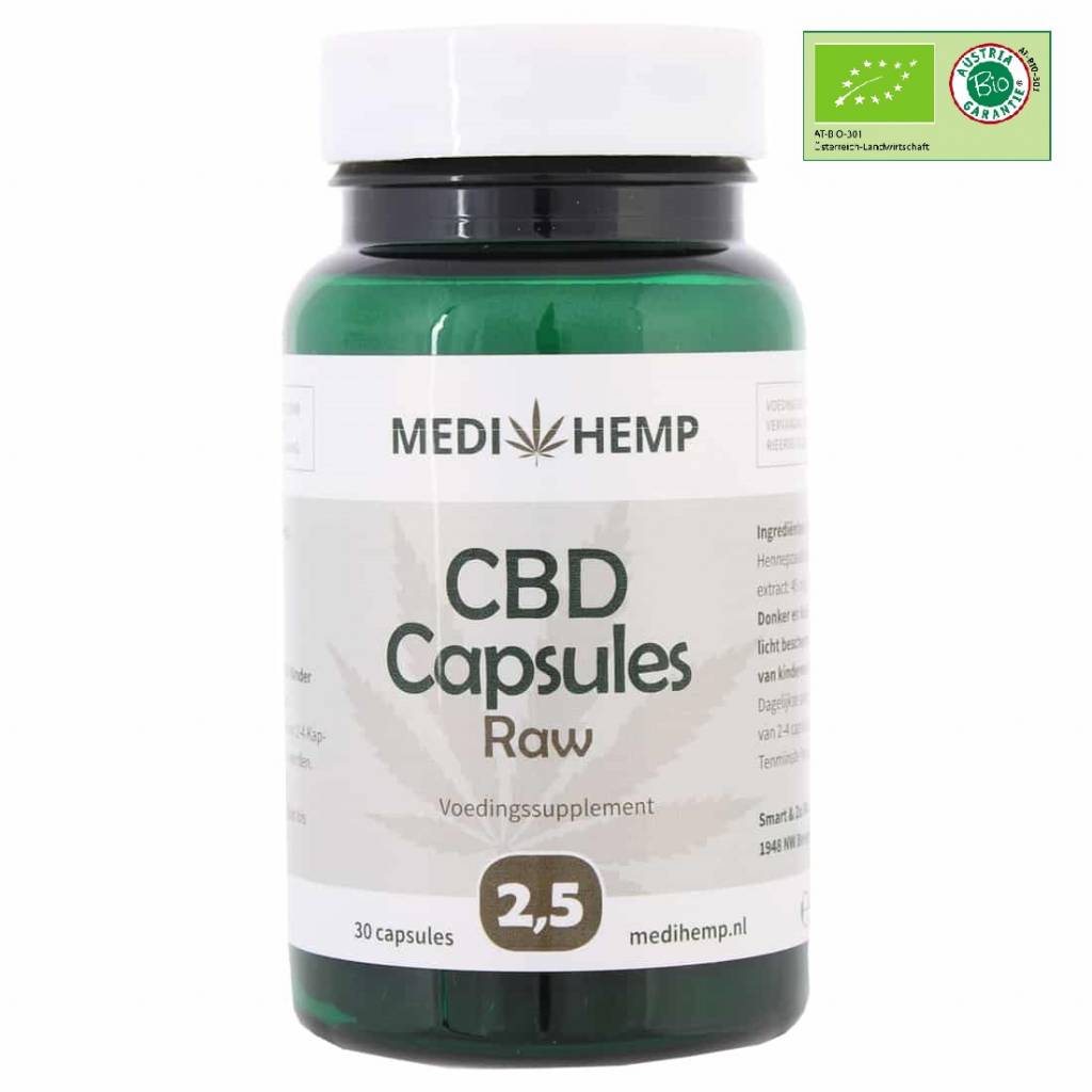 CBD capsules 2,5% MediHemp 12,5 mg (RAW/ BIO)