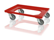 Transport trolley 4 steering wheels red
