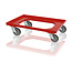 SalesBridges Kunststof Transport dolly Euronorm Voor Eurobox Eurokrat 60x40 cm Rood