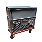 Transport trolley 4 steering wheels red