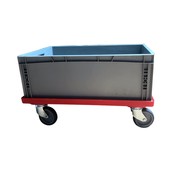 Transport trolley 4 steering wheels red